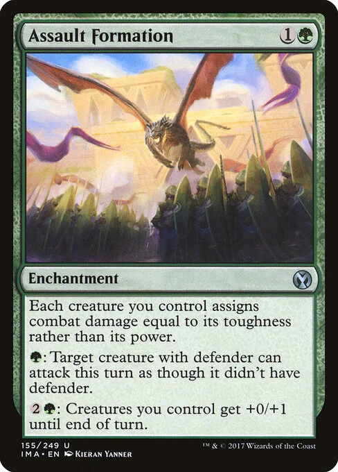 Assault Formation, carta Magic di tipo Enchantment illustrata da Kieran Yanner