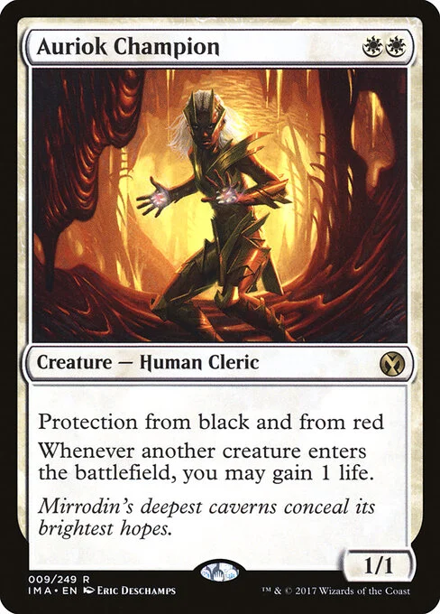 Auriok Champion, carta Magic di tipo Creature — Human Cleric illustrata da Eric Deschamps