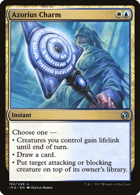 Azorius Charm, carta Magic di tipo Instant illustrata da Zoltan Boros
