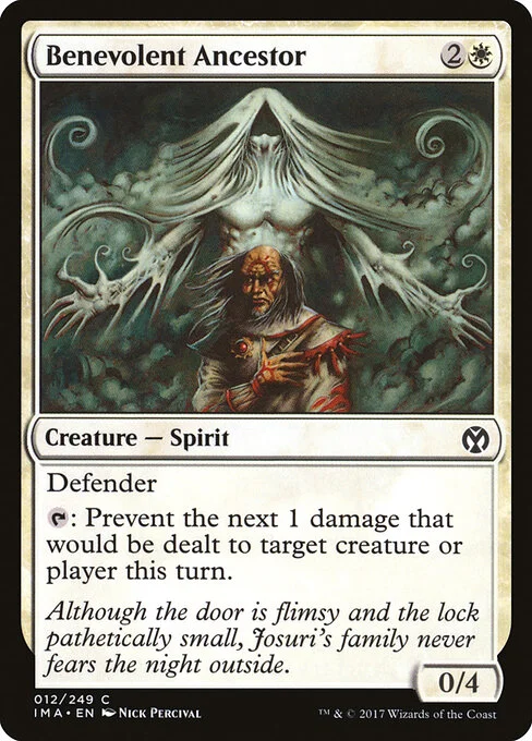Benevolent Ancestor, carta Magic di tipo Creature — Spirit illustrata da Nick Percival