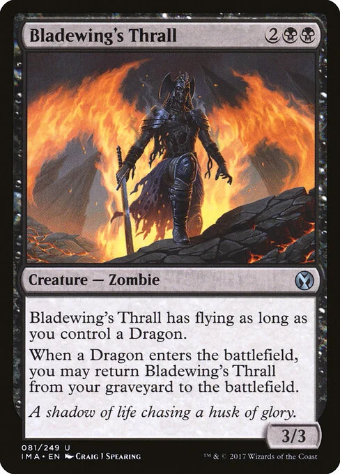 Bladewing's Thrall, carta Magic di tipo Creature — Zombie illustrata da Craig J Spearing