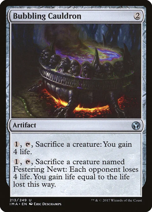 Bubbling Cauldron, carta Magic di tipo Artifact illustrata da Eric Deschamps