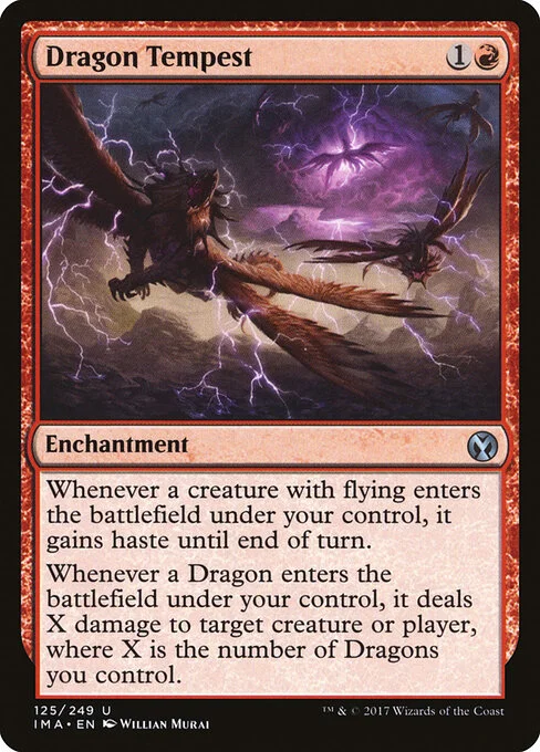 Dragon Tempest, carta Magic di tipo Enchantment illustrata da Willian Murai