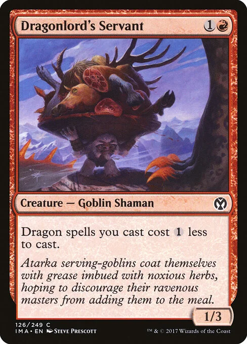 Dragonlord's Servant, carta Magic di tipo Creature — Goblin Shaman illustrata da Steve Prescott