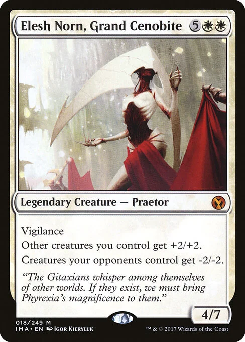 Elesh Norn, Grand Cenobite, carta Magic di tipo Legendary Creature — Phyrexian Praetor illustrata da Igor Kieryluk