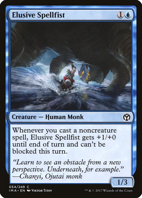 Elusive Spellfist, carta Magic di tipo Creature — Human Monk illustrata da Viktor Titov
