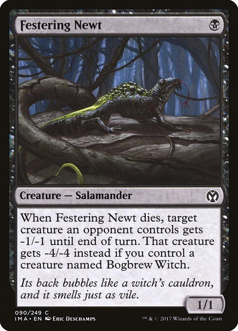 Festering Newt, carta Magic di tipo Creature — Salamander illustrata da Eric Deschamps