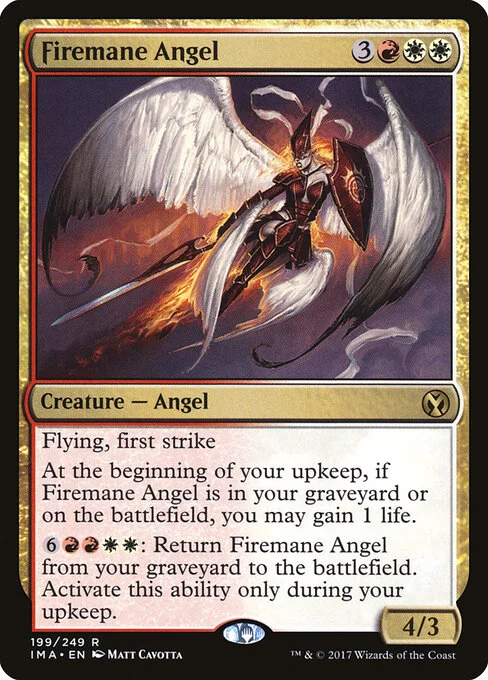 Firemane Angel, carta Magic di tipo Creature — Angel illustrata da Matt Cavotta