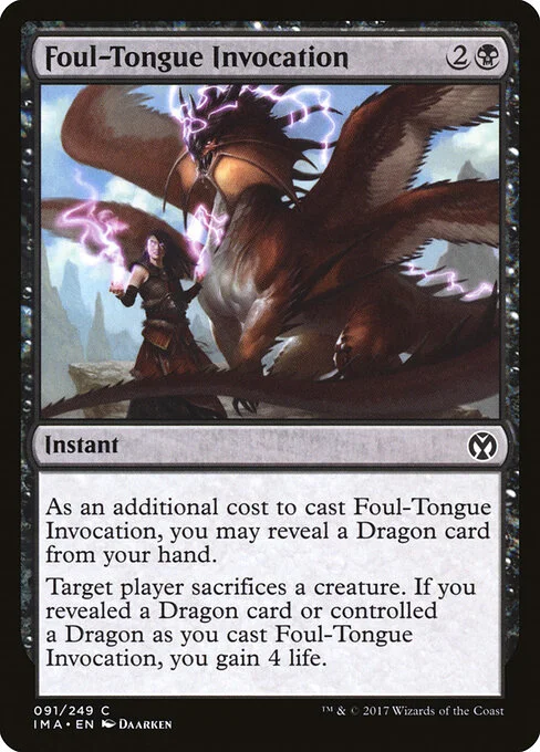 Foul-Tongue Invocation, carta Magic di tipo Instant illustrata da Daarken