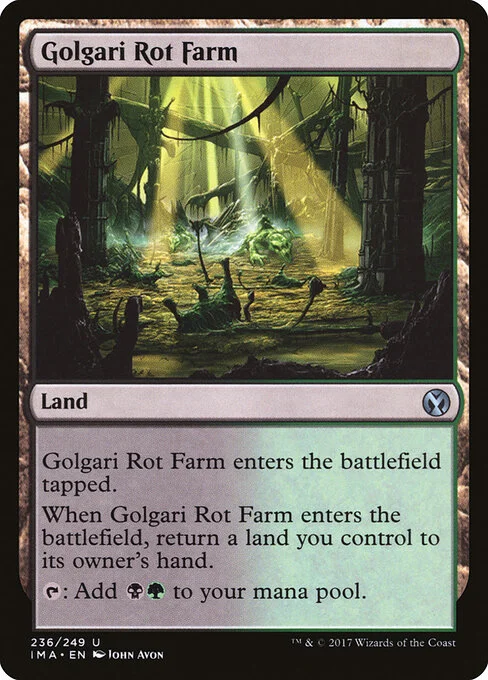 Golgari Rot Farm, carta Magic di tipo Land illustrata da John Avon