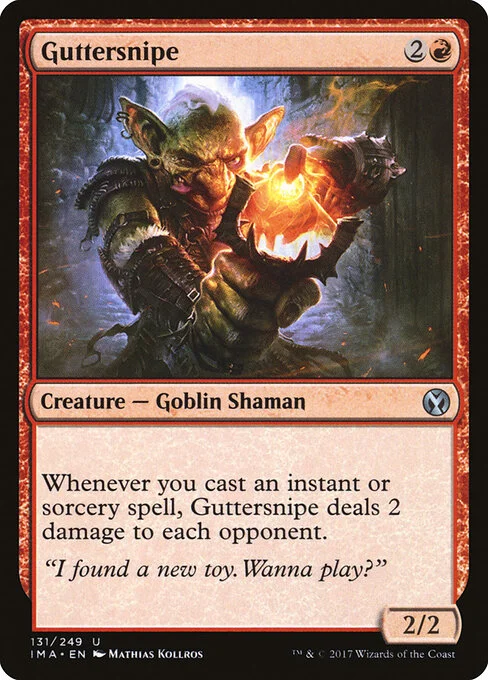Guttersnipe, carta Magic di tipo Creature — Goblin Shaman illustrata da Mathias Kollros