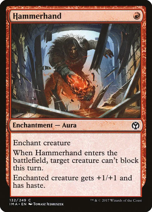 Hammerhand, carta Magic di tipo Enchantment — Aura illustrata da Tomasz Jedruszek