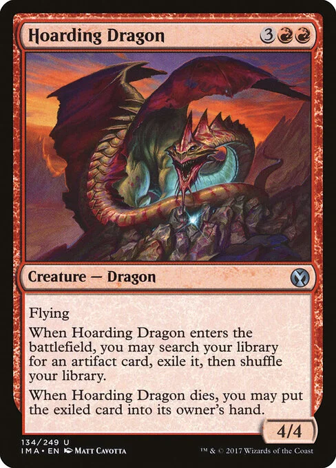 Hoarding Dragon, carta Magic di tipo Creature — Dragon illustrata da Matt Cavotta