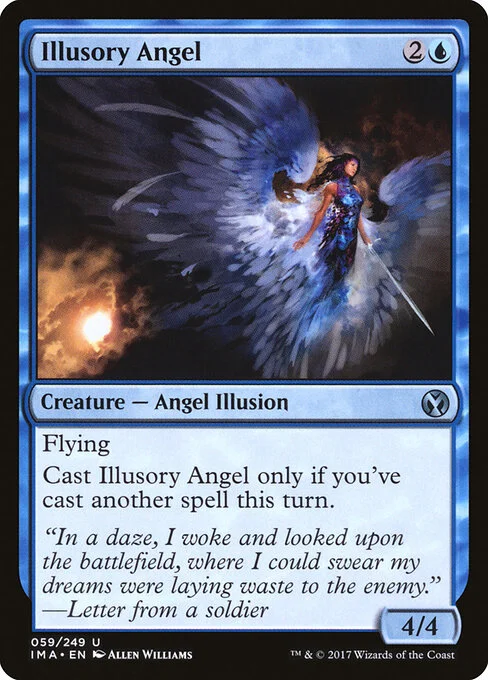 Illusory Angel, carta Magic di tipo Creature — Angel Illusion illustrata da Allen Williams
