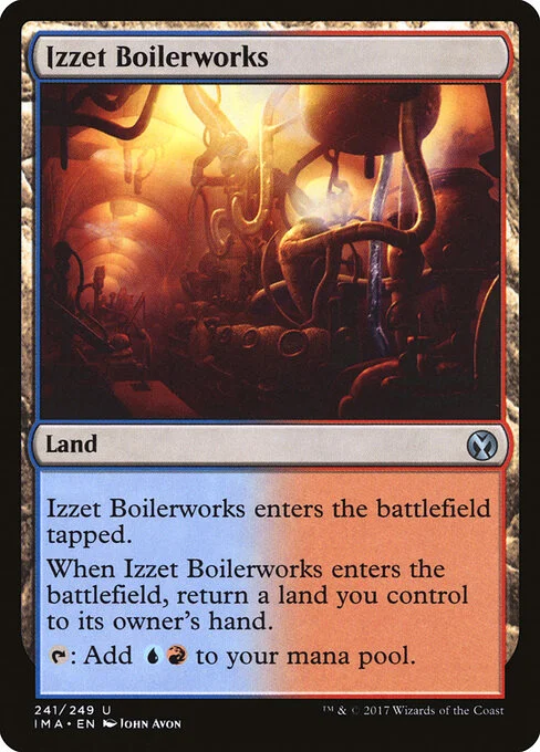 Izzet Boilerworks, carta Magic di tipo Land illustrata da John Avon