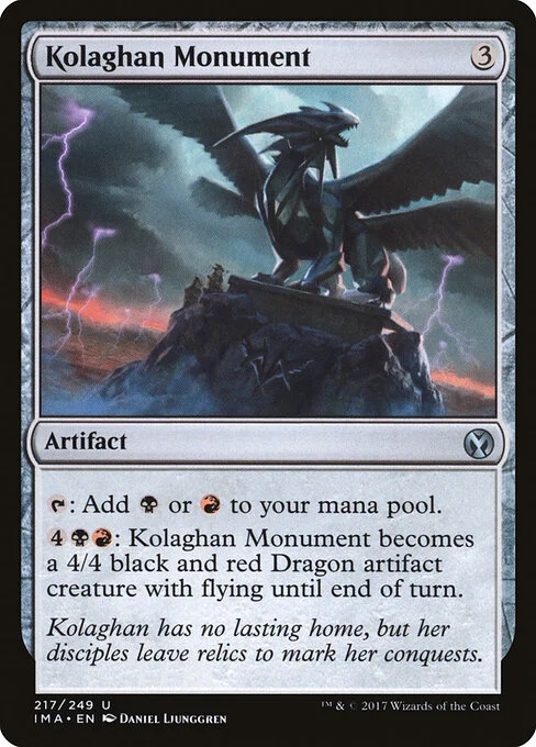 Kolaghan Monument, carta Magic di tipo Artifact illustrata da Daniel Ljunggren