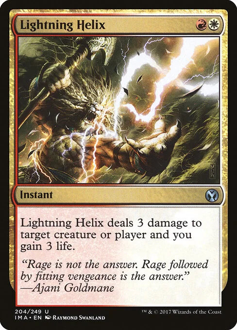 Lightning Helix, carta Magic di tipo Instant illustrata da Raymond Swanland
