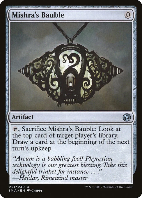 Mishra's Bauble, carta Magic di tipo Artifact illustrata da Chippy