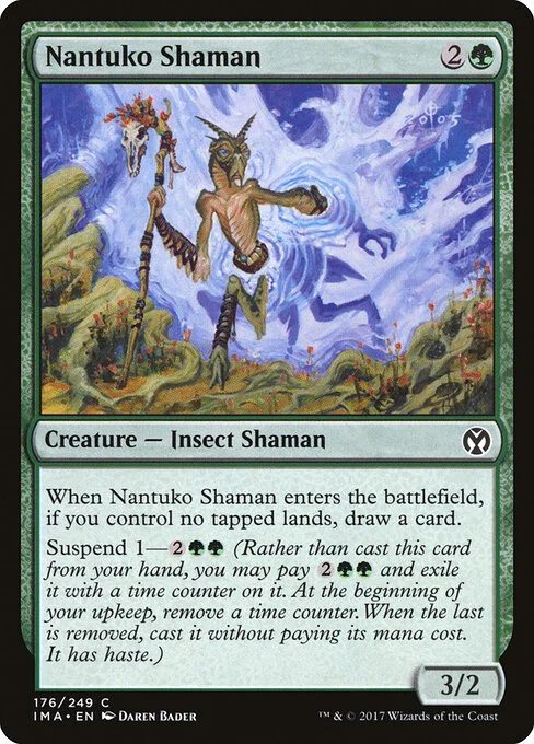 Nantuko Shaman, carta Magic di tipo Creature — Insect Shaman illustrata da Daren Bader