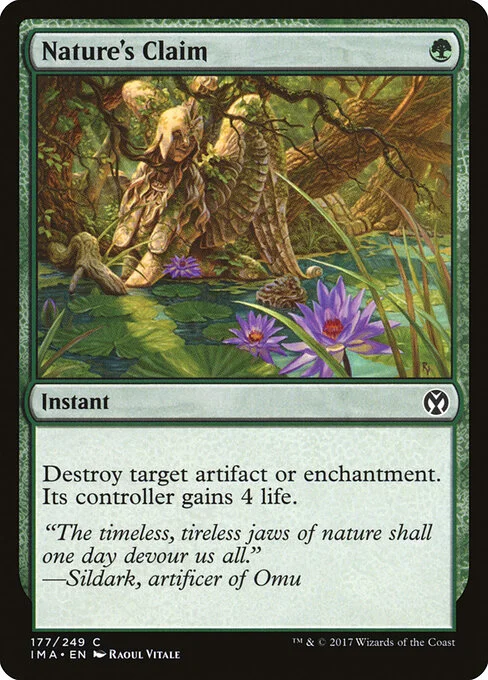 Nature's Claim, carta Magic di tipo Instant illustrata da Raoul Vitale