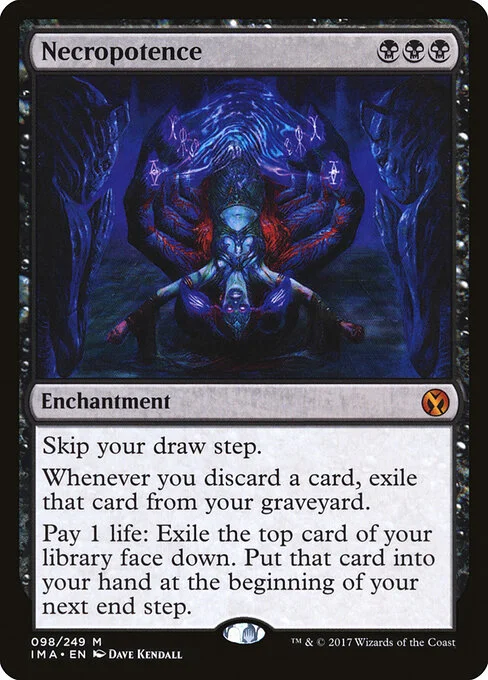 Necropotence, carta Magic di tipo Enchantment illustrata da Dave Kendall