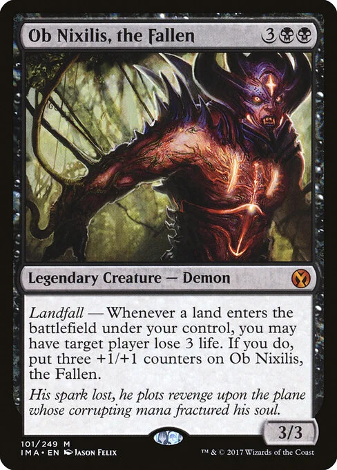 Ob Nixilis, the Fallen, carta Magic di tipo Legendary Creature — Demon illustrata da Jason Felix