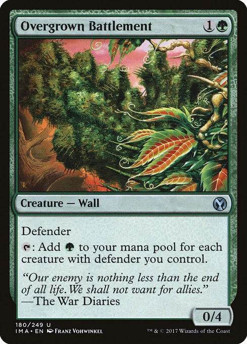 Overgrown Battlement, carta Magic di tipo Creature — Wall illustrata da Franz Vohwinkel