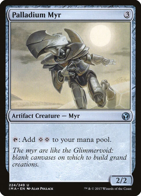 Palladium Myr, carta Magic di tipo Artifact Creature — Myr illustrata da Alan Pollack