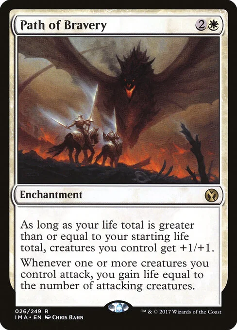Path of Bravery, carta Magic di tipo Enchantment illustrata da Chris Rahn