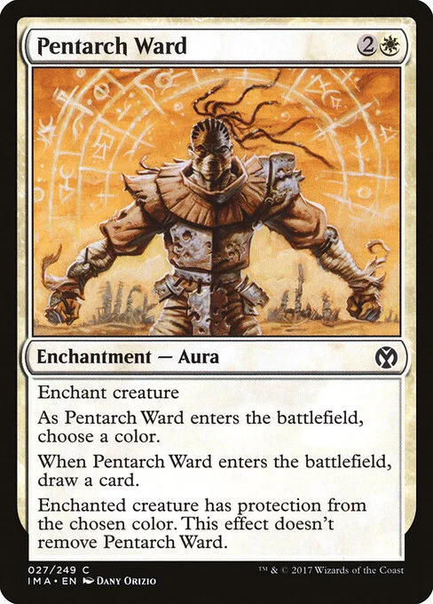 Pentarch Ward, carta Magic di tipo Enchantment — Aura illustrata da Dany Orizio