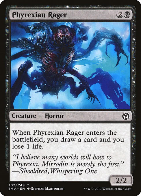 Phyrexian Rager, carta Magic di tipo Creature — Phyrexian Horror illustrata da Stephan Martiniere