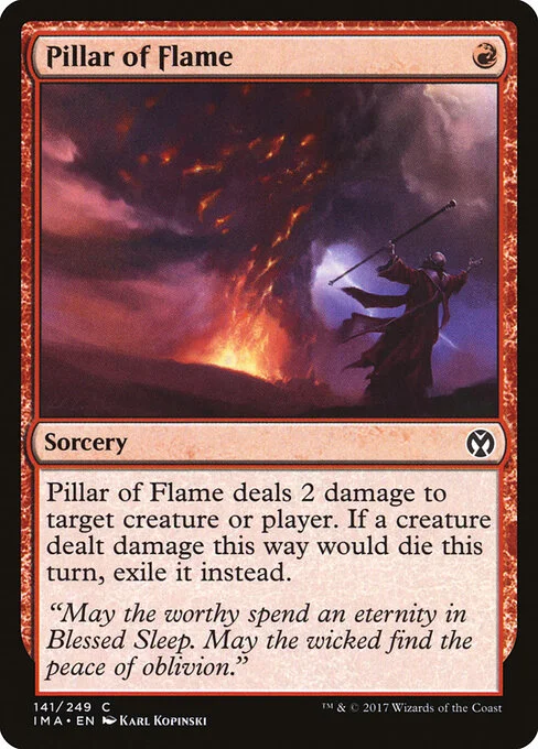 Pillar of Flame, carta Magic di tipo Sorcery illustrata da Karl Kopinski