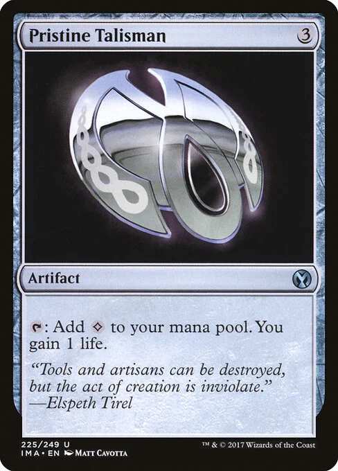 Pristine Talisman, carta Magic di tipo Artifact illustrata da Matt Cavotta