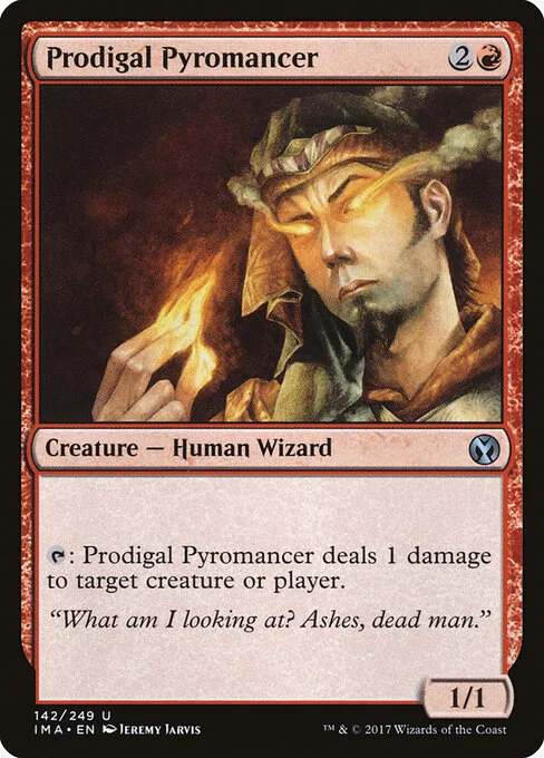 Prodigal Pyromancer, carta Magic di tipo Creature — Human Wizard illustrata da Jeremy Jarvis