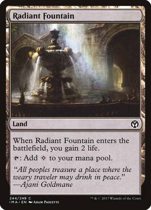 Radiant Fountain, carta Magic di tipo Land illustrata da Adam Paquette