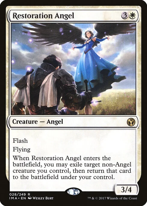 Restoration Angel, carta Magic di tipo Creature — Angel illustrata da Wesley Burt