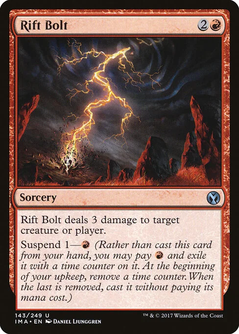 Rift Bolt, carta Magic di tipo Sorcery illustrata da Daniel Ljunggren