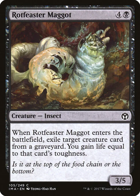 Rotfeaster Maggot, carta Magic di tipo Creature — Insect illustrata da Yeong-Hao Han