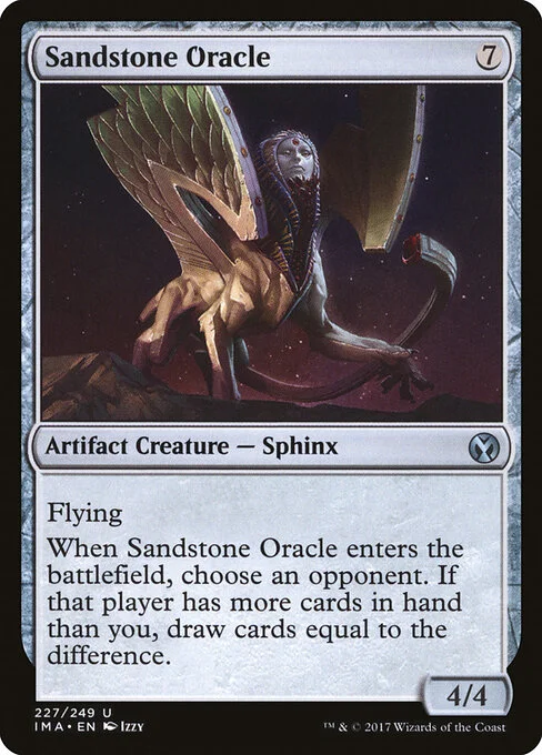 Sandstone Oracle, carta Magic di tipo Artifact Creature — Sphinx illustrata da Izzy