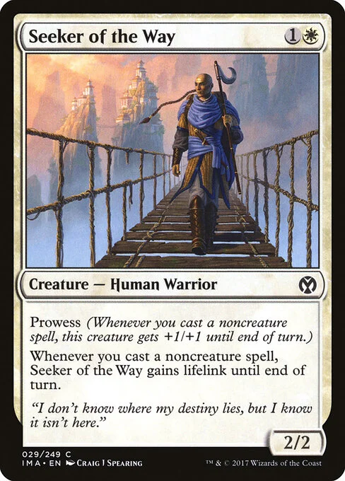 Seeker of the Way, carta Magic di tipo Creature — Human Warrior illustrata da Craig J Spearing