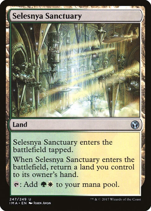 Selesnya Sanctuary, carta Magic di tipo Land illustrata da John Avon
