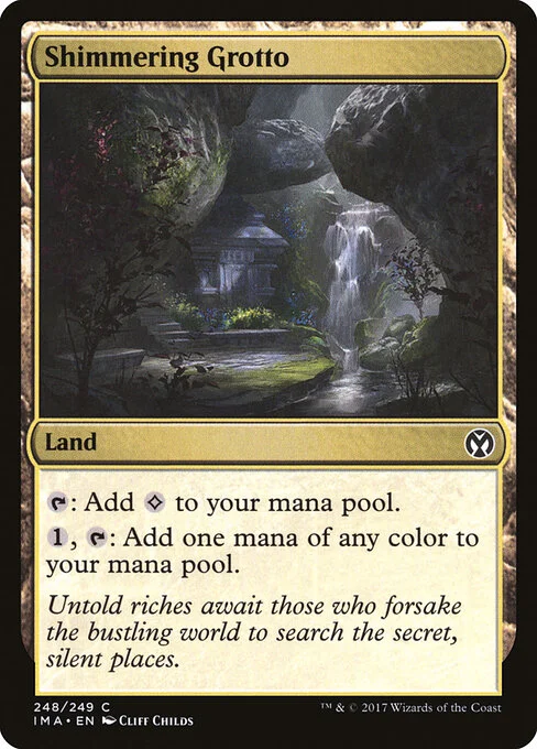 Shimmering Grotto, carta Magic di tipo Land illustrata da Cliff Childs