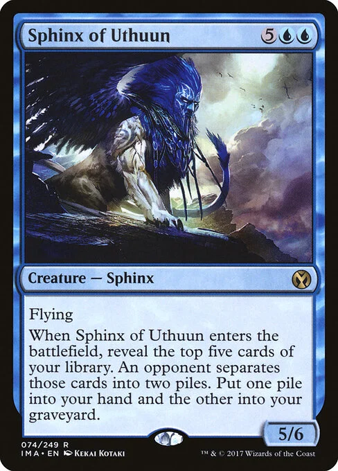 Sphinx of Uthuun, carta Magic di tipo Creature — Sphinx illustrata da Kekai Kotaki