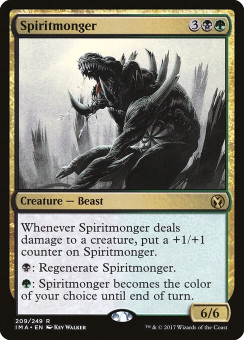 Spiritmonger, carta Magic di tipo Creature — Beast illustrata da Kev Walker