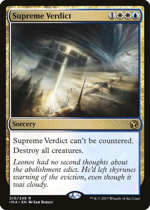 Supreme Verdict, carta Magic di tipo Sorcery illustrata da Sam Burley