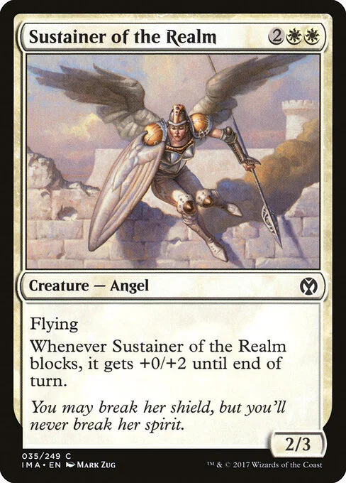 Sustainer of the Realm, carta Magic di tipo Creature — Angel illustrata da Mark Zug