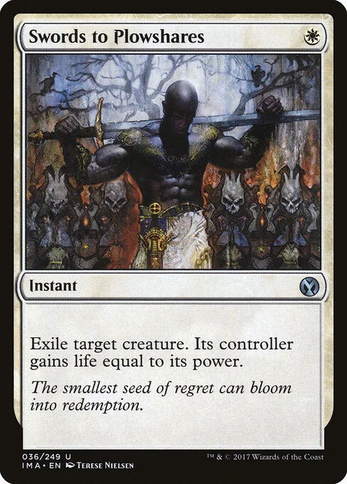 Swords to Plowshares, carta Magic di tipo Instant illustrata da Terese Nielsen