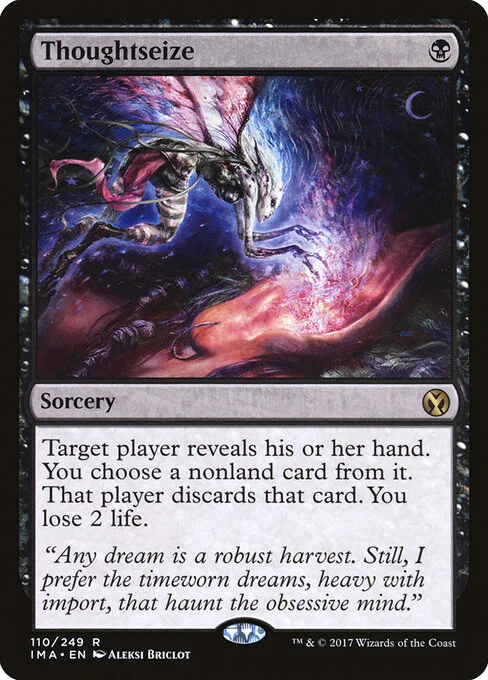 Thoughtseize, carta Magic di tipo Sorcery illustrata da Aleksi Briclot
