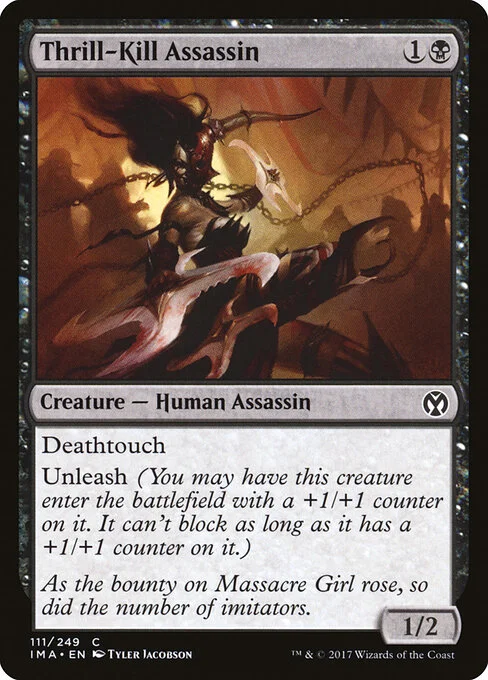 Thrill-Kill Assassin, carta Magic di tipo Creature — Human Assassin illustrata da Tyler Jacobson