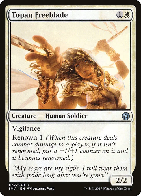 Topan Freeblade, carta Magic di tipo Creature — Human Soldier illustrata da Johannes Voss